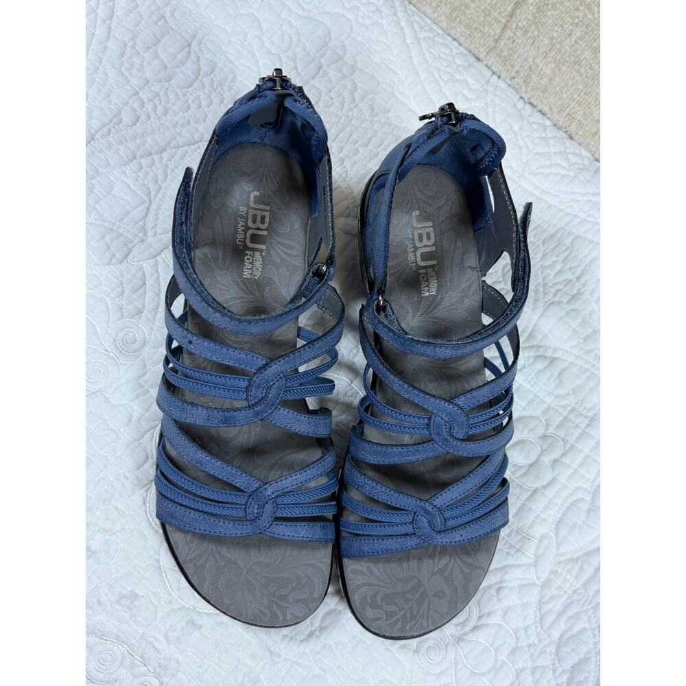 JBU by Jambu Women's 8M Blue Rosaline Strappy Comfort Wedge Sandals Casual Shoes - Picture 8 of 13